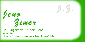 jeno zimer business card